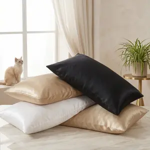 Mother's Day Gift 2Pcs Silky Satin Pillowcases Anti-Acne Hair-Friendly Envelope Pillow Covers