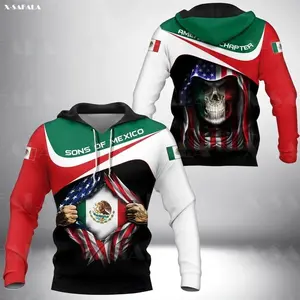 Unisex Fashion Sweatshirt Pullover 3D Mexico Flag Logo Custom Print Men's Hoodie Sweatshirt Long Sleeve Clothes Cheap Wholesale