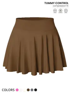 High Waist Abdomen Control Sporty Skirt for Women, Skin-Friendly Tennis Dress, Outerwear Running Fitness Anti-Slip, A-Line Pleated High Stretch Breathable Quick-Dry