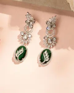 Evergreen Radiance Diamond Drop Earrings