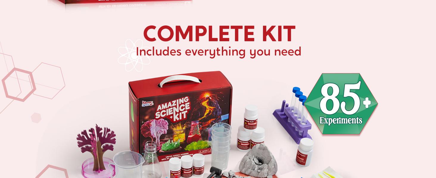 Amazing Science Kits- 85+ Experiments Educational Toys, STEM Activities with Erupting Volcano and Growing Crystal Tree for Kids Aged 6 7 8+ toys boys  easter gifts for kids
