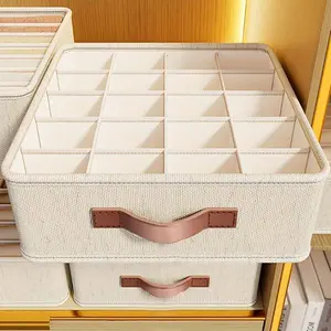 Foldable Wardrobe Clothes Storage Box, Folding Storage Bins, Large Capacity Organizer for Clothing Pants Underwear Socks, Modern Style Closet Solution