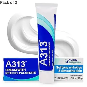Pack of 2 A313 French Pharmacy Vitamin A (Retinoids) Lightweight Face Cream for Anti-Aging, Reduce Wrinkles, Prevents Acne Breakouts, and Hyperpigmentation - Skincare for Smooth, Radiant Skin - 50g Cream