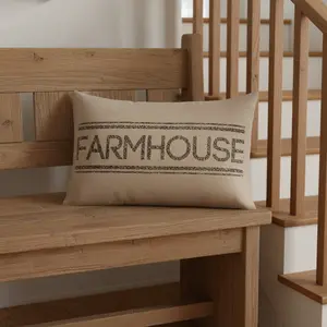 Farmstead Charcoal Farmhouse Pillow