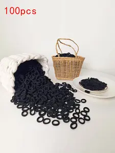 Solid Color Nylon Hair Ties, 100pcs Cute Hair Accessories for Girls, Minimalist Headwear Suitable for Thick Hair, Fashion Hair Accessories for Party, Daily Decor, Ponytail Hairstyle, Ponytail Holders