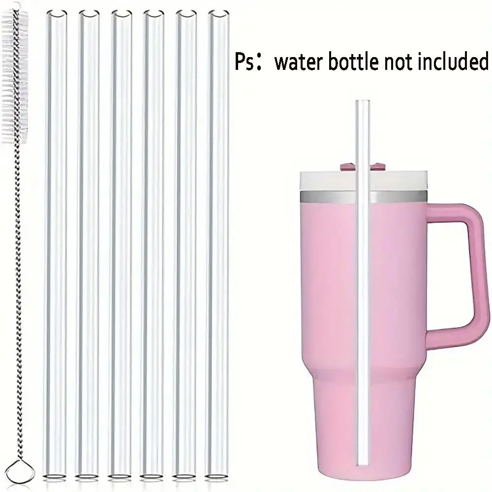Reusable Straws Set, 6 Counts/set Reusable Replacement Straws with Cleaning Brush, Compatible with 40oz Adventure Tumbler, Travel Accessories
