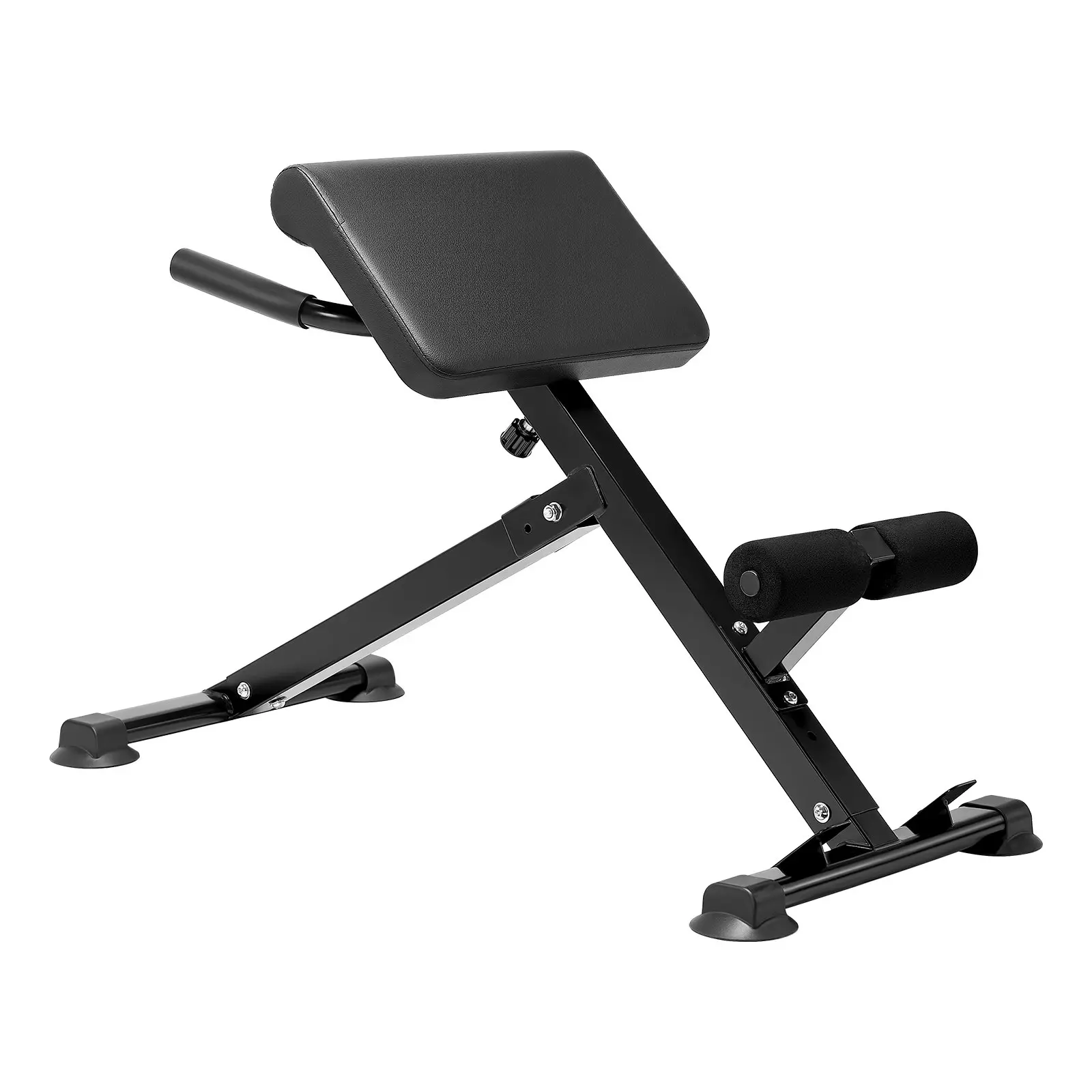 VEVOR Roman Chair Hyperextension Bench - 250 lbs Capacity, Adjustable Foldable Carbon Steel Machine, Space-Saving with Comfy Back Pad, Trainer for Hamstrings, Glutes, Core, Chest, Arms Home Gym Strength Workouts