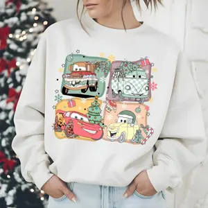 Christmas Car sweatshirt Merry Christmas , Magical Christmas Car T-shirt, Cars  Lightning Mcqueen  Cartoon Character Movie  - Colorful Varieties - Cross-gender Fashion - Functional Fashion - Size Choices Galore - Fashion Varieties