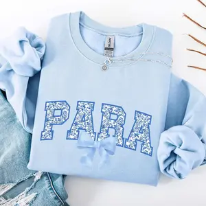 Toile Para T-Shirt or Sweatshirt , Paraprofessional Gifts for Special Education Teacher, Chinoiserie Coquette Paraprofessional Shirt Cotton Crewneck