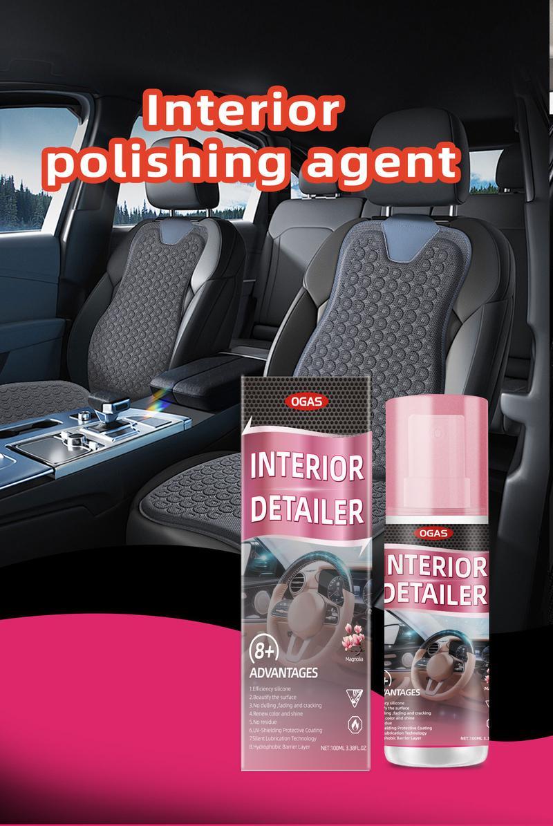 Interior Detailer Restorer Polishesfor Leather,Plastic ,Rubber,User Friendly TrimRestorer Safe Auto Detailing Supplies-15 Oz KitUV Protection Car