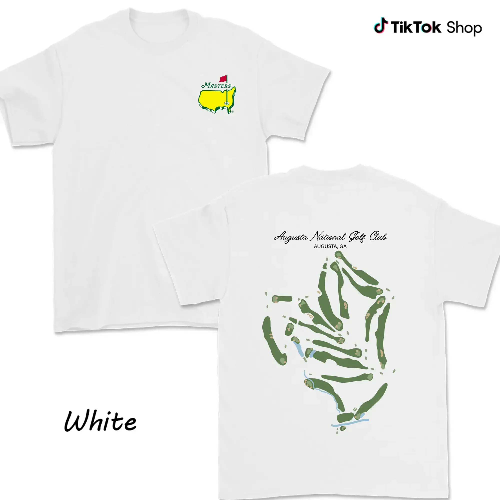 Augusta National Course Map Golf T-shirt For Men For Women, Vintage Unisex Cotton Apparel, Breathable Fabric Sports Top, Masters Tournament Shirt1James men's shop