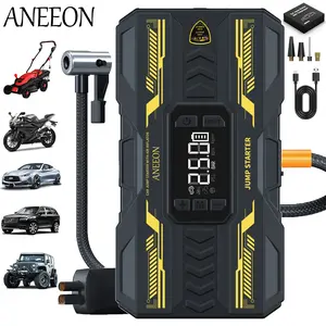 8000mah Ultra-Safe Starter for All 12V Battery Vehicles, 150psi Air Pump, Quick Inflation, Tire Pressure Monitor, LED Light, Aneeon