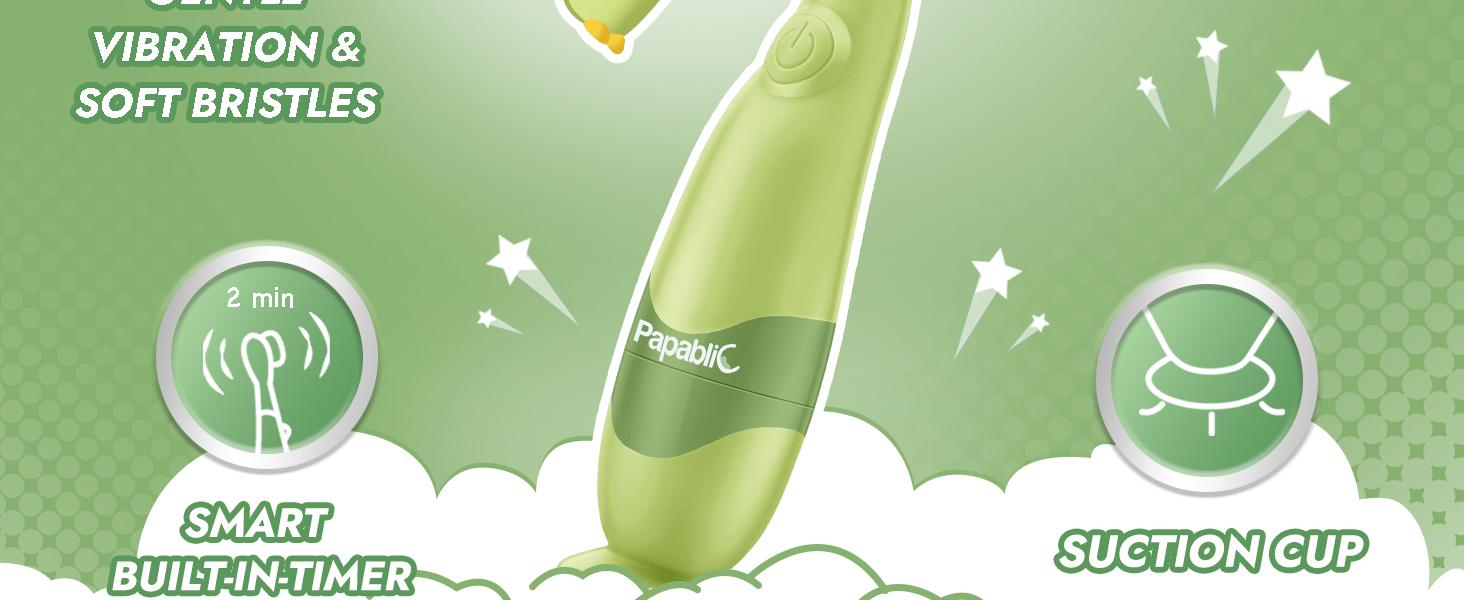 Papablic Max Toddler Sonic Toothbrush 1-3Y with Smart LED Timer Dino Cover 2 Brush Heads Fun Dinosaur Design for Kids, Lightweight Daily Oral Hygiene Tools Papablic Max Toddler Sonic Toothbrush 1-3Y with Smart LED Timer Dino Cover 2 Brush Heads Fun Dinosaur Design for Kids, Lightweight Daily Oral Hygiene Tools