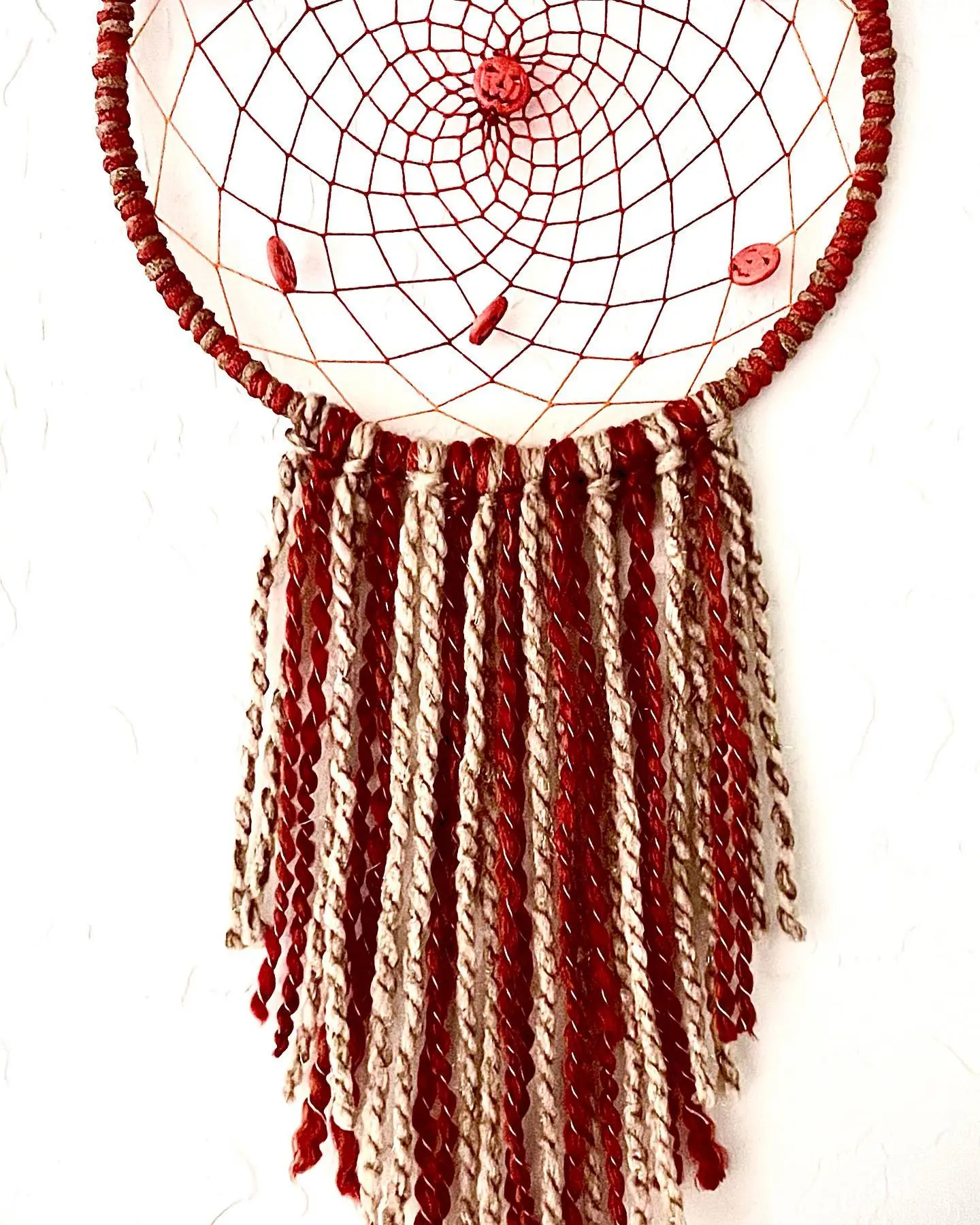 Wicked Weavings - Harvest Hollow: The Pumpkin Patch Dreamcatcher of Wicked Whimsy and Autumnal Glow - Haunted Hanging