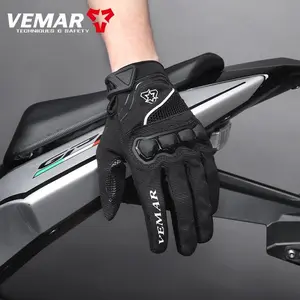 VEMAR Unisex Summer Motorcycle Gloves, Breathable Night Reflective Riding Gloves, Full Finger Off-Road Motorbike Gloves XS-XL