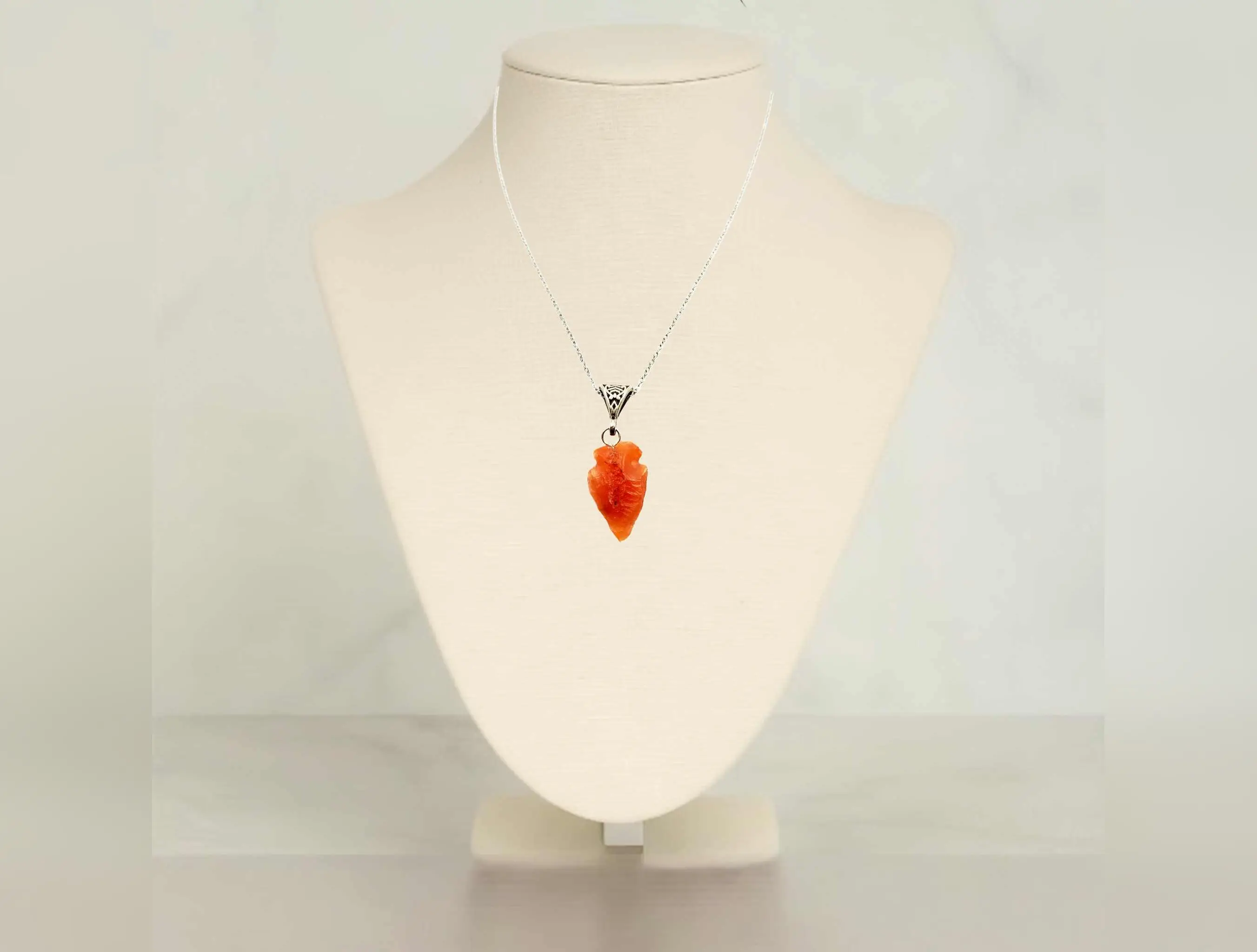 Carnelian Arrowhead Pendant Necklace