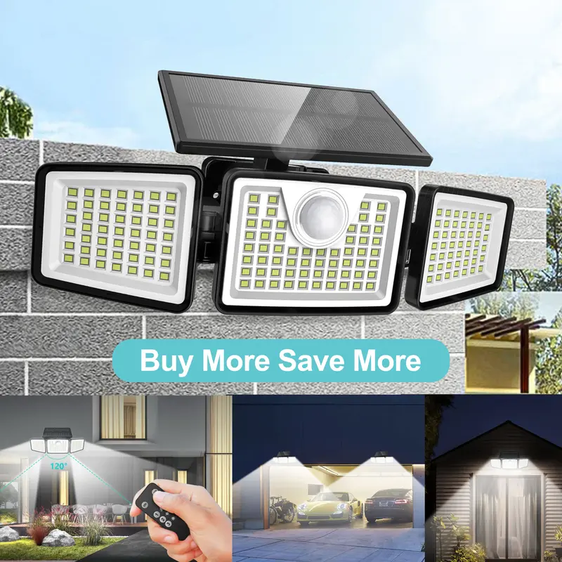 Generic Solar Powered LED Wall Light With PIR Motion Sensor – Bright White, Outdoor Security Light