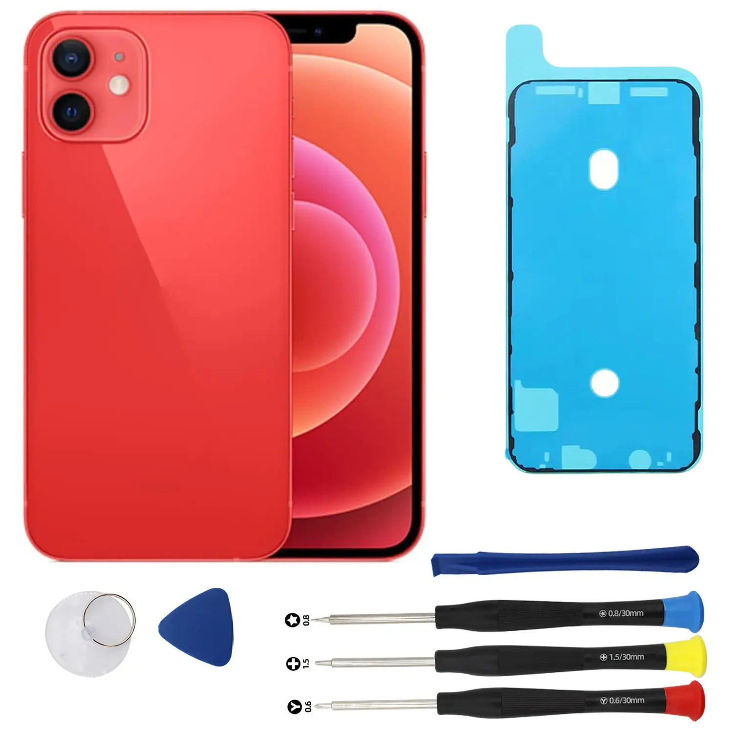 Back Glass Replacement Kit with Tools for iPhone 12,Rear Cover Glass Repair Set Compatible with iPhone 12