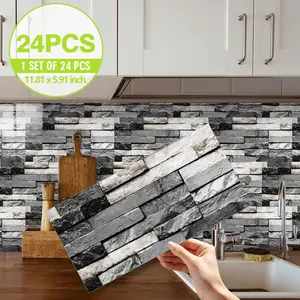 Faux Stone Pattern Wall Sticker, Self Adhesive Wall Decal, Decorative Sticker, Wall Art Stickers for Home Kitchen Living Room Bathroom, Ornaments, Room Decor, Home Decor, Kitchen Bathroom Decoration