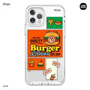 LINE FRIENDS | elago Burger Time Case for iPhone 12 Pro Max - Shockproof Protective Smartphone Cover Accessory [3 Styles]