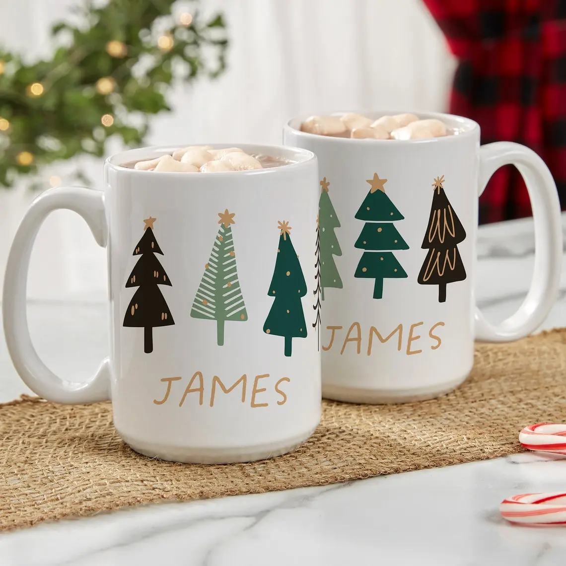 Personalized Name Christmas Coffee Mug, Personalized Hot Cocoa Mug, Christmas Gift, Christmas Stocking Stuffer, Christmas Decor Ceramic Drink