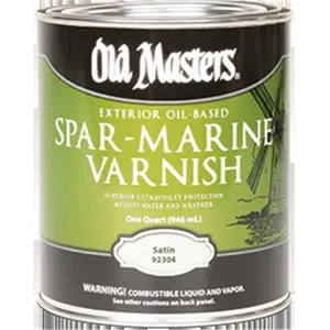 212 MAIN Old Masters 92304 Oil-Based Satin Spar Marine Varnish - 1 Qt, Exterior Use, Satin Finish, UV Protection, Weatherproof