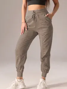 Women's Sporty Folded Solid Color Casual Long Pants, Comfortable and Stylish Ladies' Athletic Wear, Perfect for Daily Use