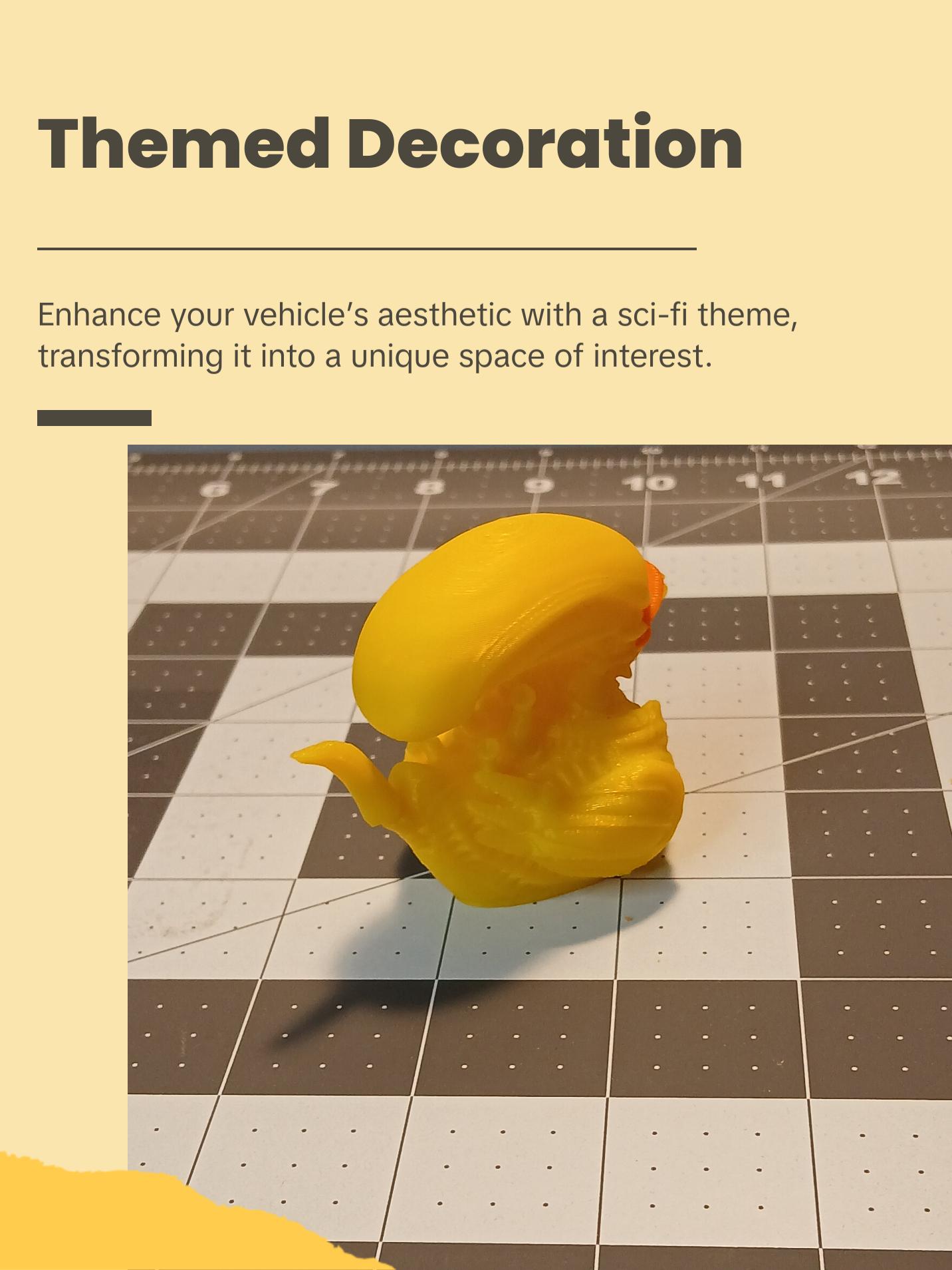 3D Printed Xenomorph Duck Statue Living - Yellow Duck with Orange Beak, Ideal for Decor and Accessories Star Paradise