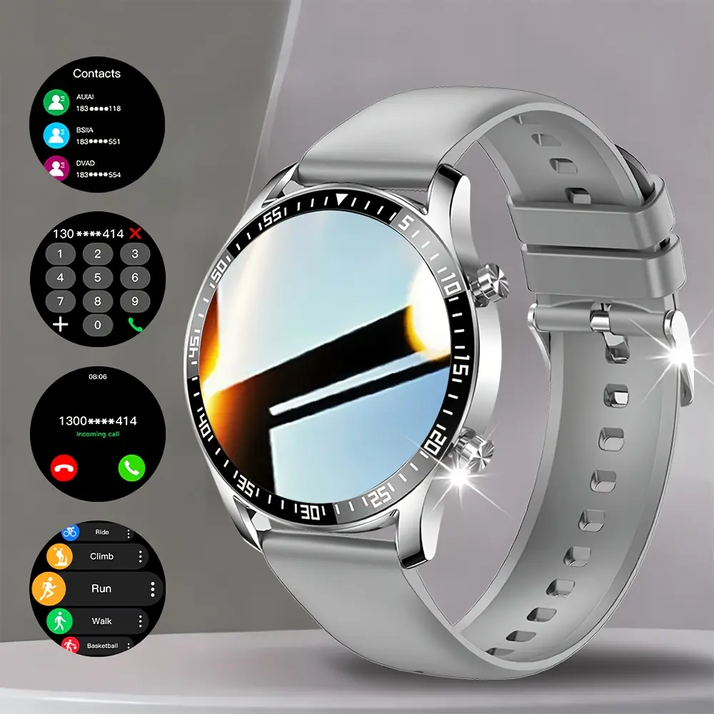 2026 new smart watch,calls/text reminders, multiple sports modes, remote camera control, fitness tracker, music control, compatible with Android and iPhone, silicone clear large screen display, perfect holiday gift for him/her/friends/loved ones/parents W