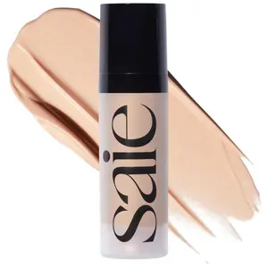 Saie Mini Glowy Super Gel, Lightweight Dewy Multipurpose Highlighter & Luminizer for Makeup Warmglow - universal soft warm gold