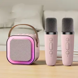 Mini Bluetooth Karaoke Machine for Kids & Adults - Portable Speaker with 2 Wireless Microphones - Best Gift for Girls & Boys Ages 4-14+ - Perfect for Birthday Parties, Fun Entertainment & Toddler Girl Gifts