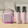 Portable Mini Bluetooth Karaoke Machine with 2 Wireless 50ft Cordless Mics, Karaoke System with Mic for iPhone, Power Bank Mode (for Household & Commercial Appliances Use), Portable Karaoke