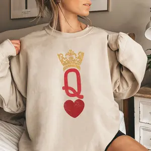 Queen of Hearts Vintage Inspired t-shirt/ sweatshirt, Valentine's Day Gift sweatshirt, Birthday Gift Girl, Hearts shirt, Gift for Girl friend, Queen of Hearts Vintage sweatshirt