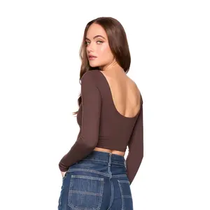 scoop back long sleeve top