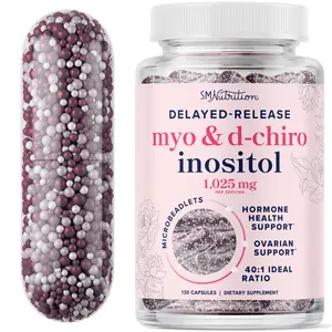 Myo-Inositol & D-Chiro Inositol for Hormone Balance for Women | Microbeadlet Technology to Regulate Menstrual Cycle & Support Ovarian Health | Myo Inositol & D Chiro Inositol | Non-GMO, 120 Capsules