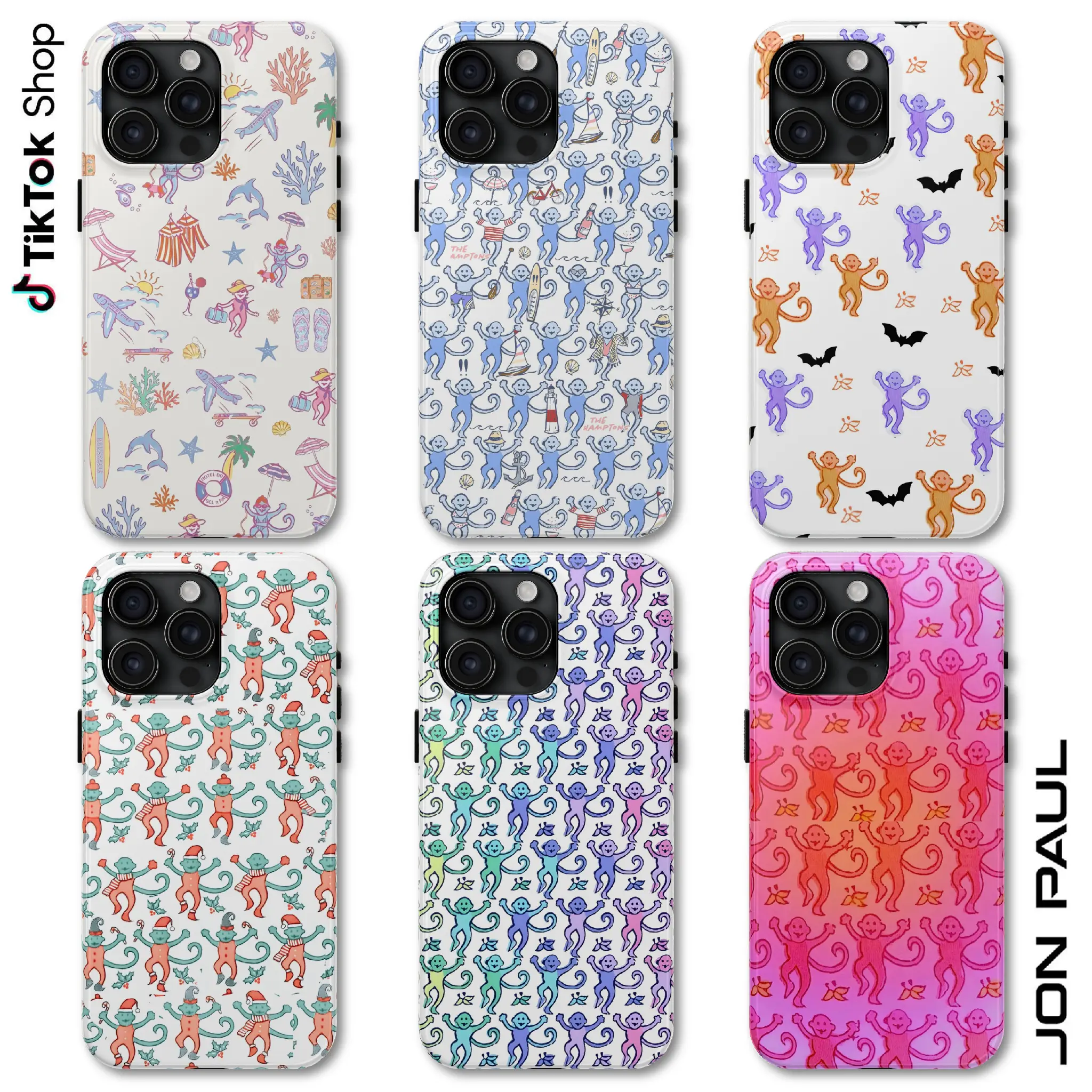 Many Colors Pattern Roller Monkey Smartphone Case, 4th Of July Preppy Rabbit Cellphone Case, Little Monkeys Banana Shell for 17 Air Pro Max - Handheld Phone Accessories