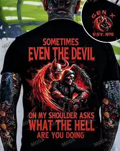 Chaosmoda Generation X Sometimes Even The Devil Asks What The Hell Am I Doing Skull Tee