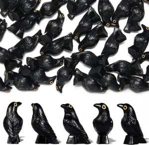 100 count Halloween Miniature Crow Figurines, 1''    Figures to , Mini   Ornaments for Craft, Mini Gothic Trinkets for Halloween Decoration