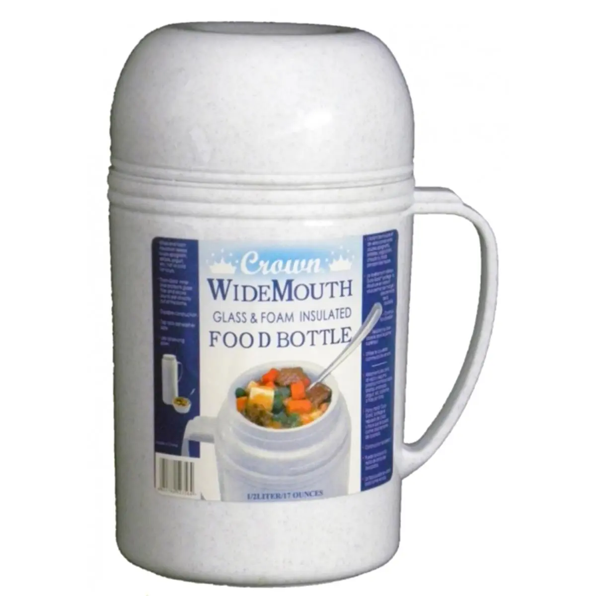 212 MAIN Glass Vacuum & Foam Insulated Wide-Mouth Pet Feeding Bottle (0.5L) with Glass Cover, Temp-Keeper Bowl/Dish for Dogs, Wet Feeder Food Storage That Keeps Warm or Cold for Hours