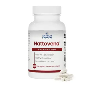 Arthur Andrew Nattovena Pure Nattokinase Supplement 4000 FUs per Capsule High Potency Fibrin-Dissolving Enzyme for Healthy Blood Flow