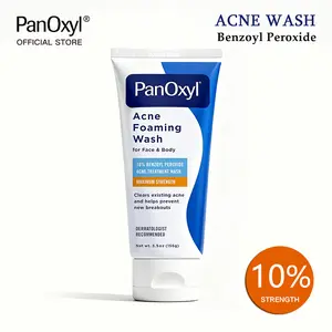 [PanOxyl official]PanOxyl Acne Foaming Face Wash with 10% Benzoyl Peroxide - Maximum Strength Antibacterial Solution for Clear, Healthier Skin，5.5 oz（156g） Cleansing Facial