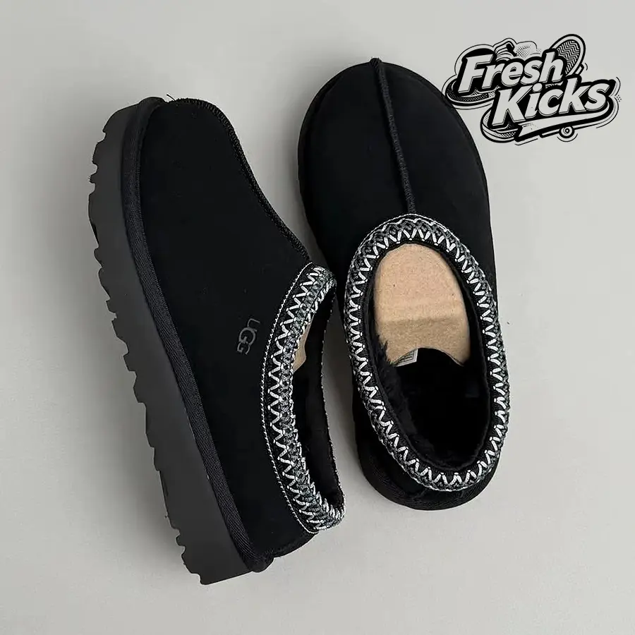 UGG Tasman Slipper Black – shose for man-Vintage-Autumn & Winter-Inspired Running Shoes, Shock-Absorbing Comfort, Gym to Streetwear Casual Wear - back to school-1174671 BLK