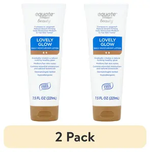 (2 Pack) Equate Lovely Glow Daily Moisturizer Lotion, 7.5 Fl Oz, Compare to Jergens® Natural Glow® Firming Daily Moisturizer Medium to Tan Skin Tones Walmart Inc.