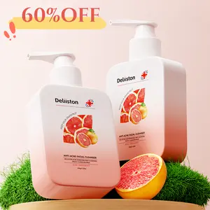 【Deliiston】Grapefruit Flavor Comforting Hydration Deep Cleansing Moisturizing Cleanser, Dry to Normal Skin Facial Care Acne Cleanser, Valentine's Day