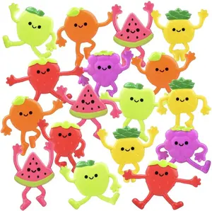Mini Bendable Fruit Toys, Set of 48, Kids’ Fidget Toys in 6 Assorted Designs, Vibrant Stress Toys for Boys and Girls, Great as Goodie Bag Stuffers and Pinata Fillers