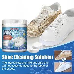 Jakehoe White Shoe Cleaning Tablets for Sneakers and Canvas Shoes, Removes Yellowing and Stains, Brightens and Cleans