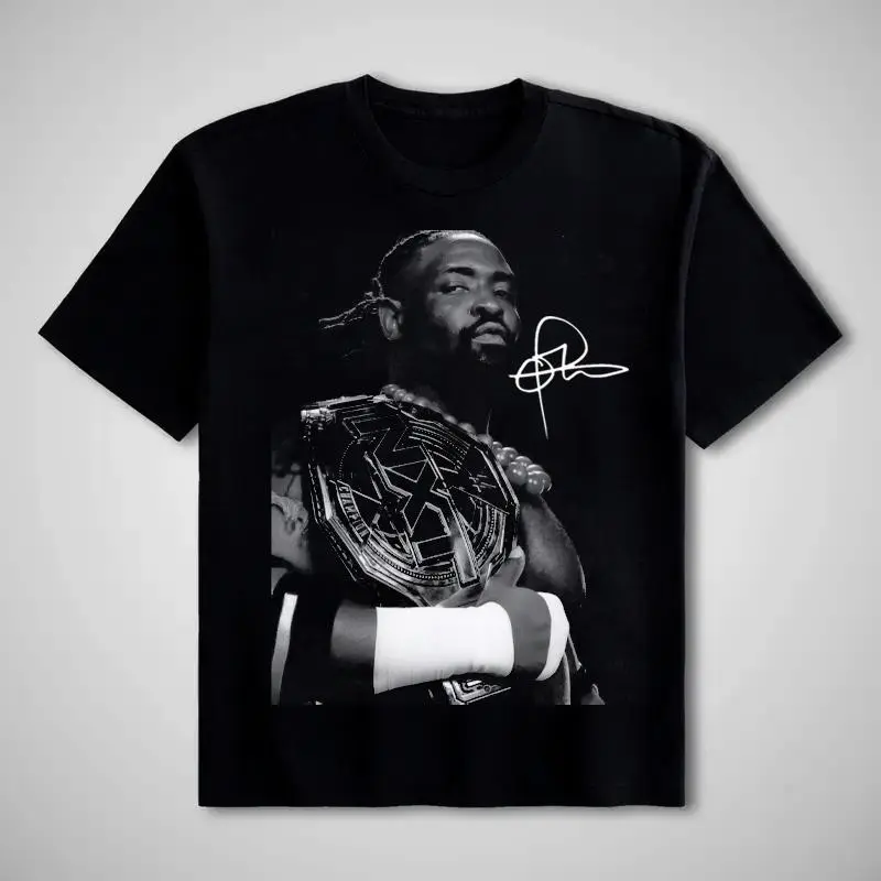Women's Oba Femi WWE NXT Champion Graphic Print Cotton Top, Vintage Wrestling T-Shirt, Pro Wrestling Fan Clothes, T072471