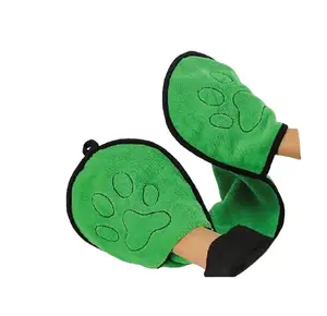 Dog Bath Towel Double Drop Pocket Design