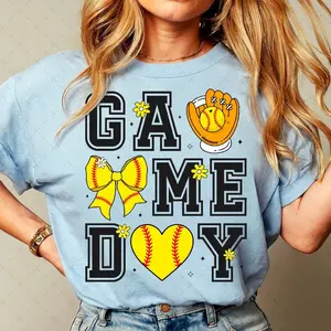 Softball game day comfort colors short sleeve t shirt ladies