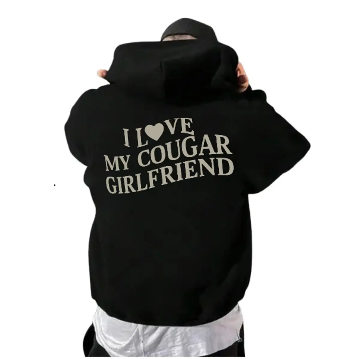 I Love My Cougar Girlfriend Back Side Print Shirt Sweatshirt Hoodie, Boyfriend Gift, Unisex Short Sleeve Tee Gift For Him, Unisex Sweater Pullover Tee